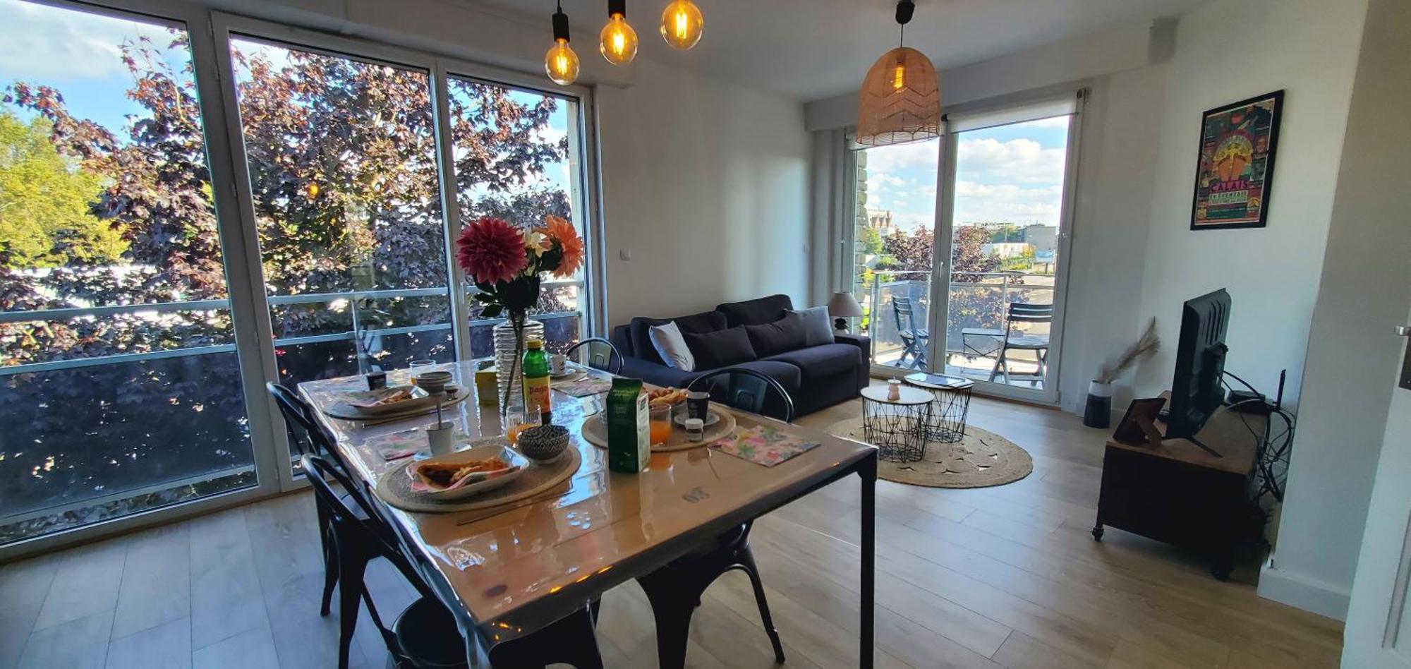 Le Clemenceau Appart-Calais Nord-Balcon-Plage Bagian luar foto